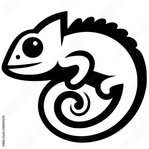 Simple chameleon silhouette