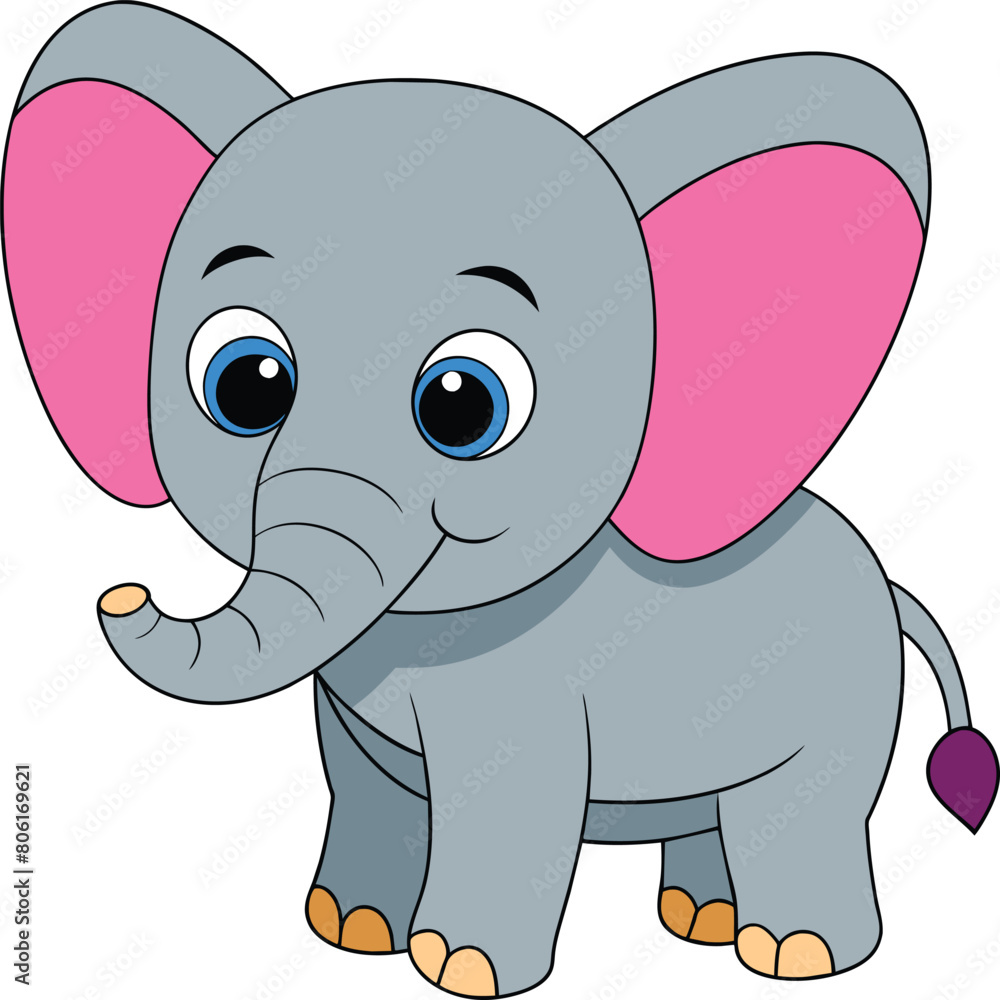 Kawaii Elephant vector Illustration Kawaii Elephant vector Illustration