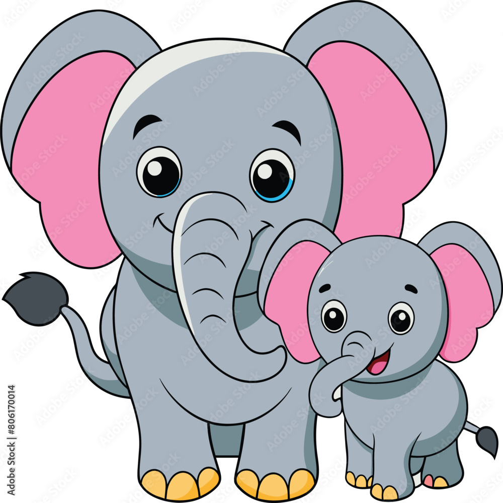 Kawaii Elephant vector Illustration Kawaii Elephant vector Illustration