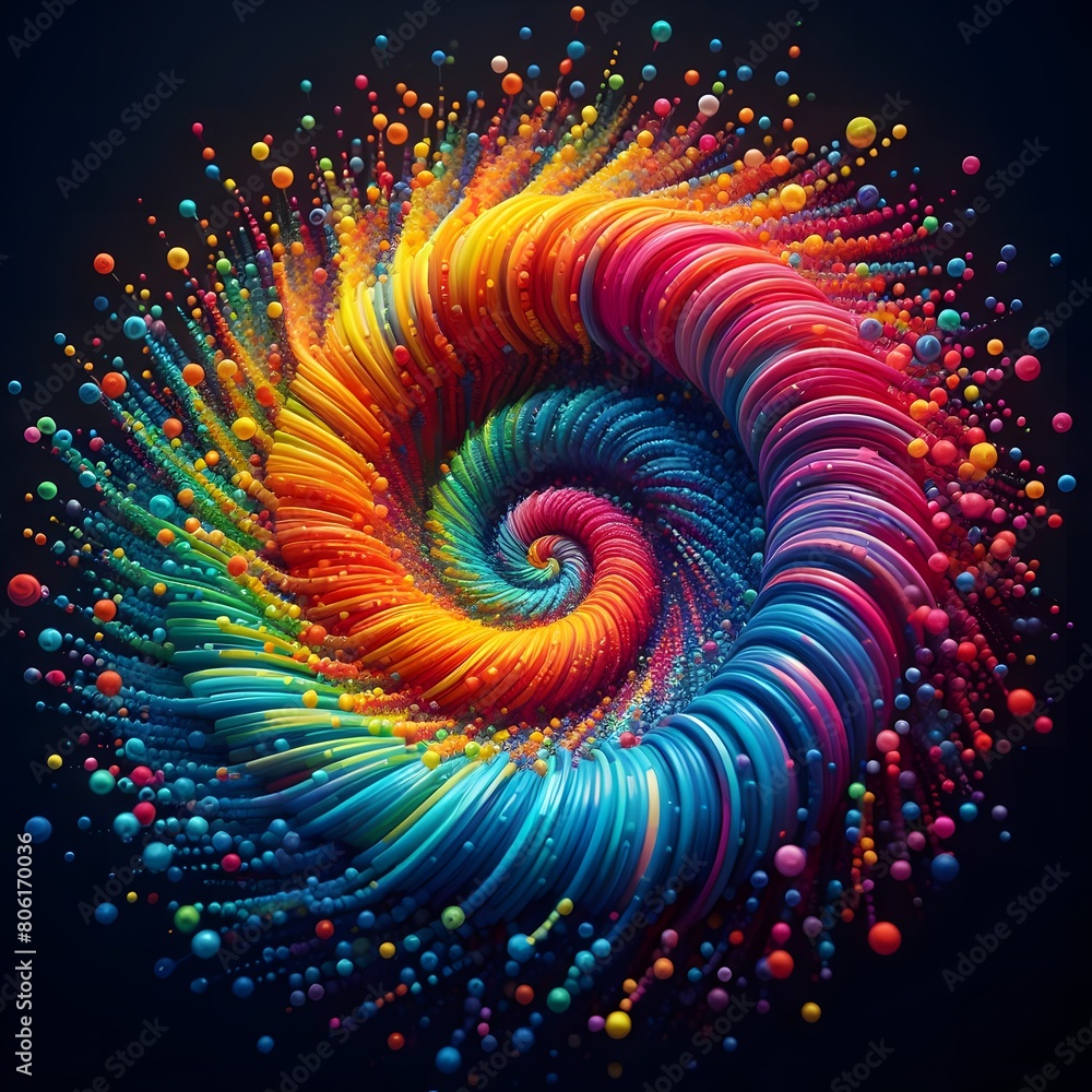 A colorful depiction of a spectrum spiral A colorful depiction of a spectrum spiral