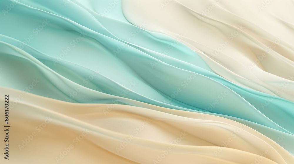A tranquil blend of aqua and beige waves, flowing together in a smooth and harmonious manner, reminiscent of the gentle meeting of sand and sea. A tranquil blend of aqua and beige waves, flowing together in a smooth and harmonious manner, reminiscent of the gentle meeting of sand and sea.
