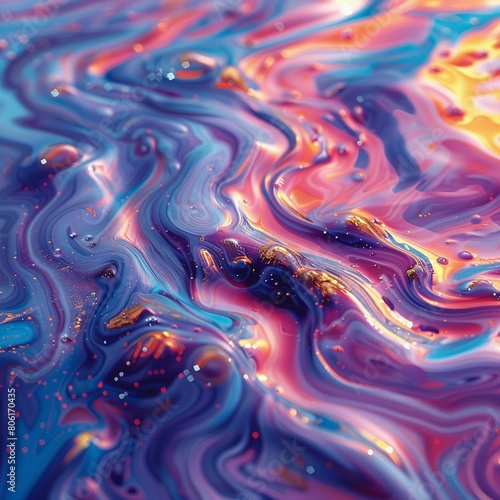 Abstract patterns of oil watercolor. Colorful, rainbow, painted, and generative AI.