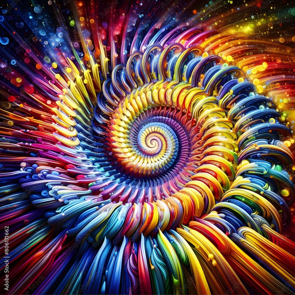 A colorful depiction of a spectrum spiral A colorful depiction of a spectrum spiral