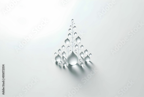 Natural drop water art , white background