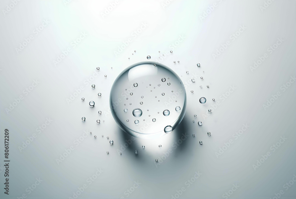 Natural drop water art , white background