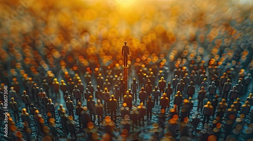 A crowd of people with one person standing out above the rest. photo