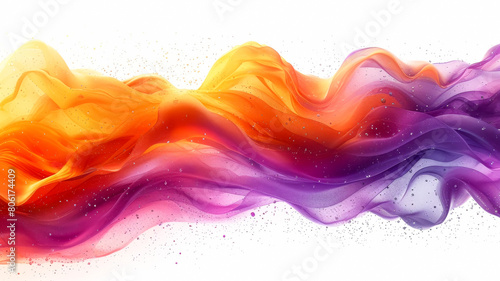 A colorful, wavy line of purple, orange, and pink