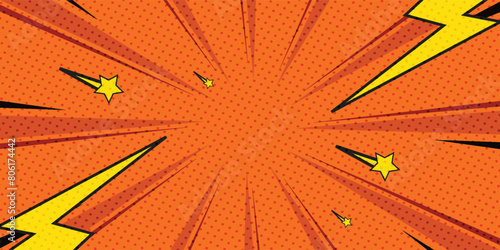 Comic book versus template background, classic pop-art style, battle intro, halftone print texture