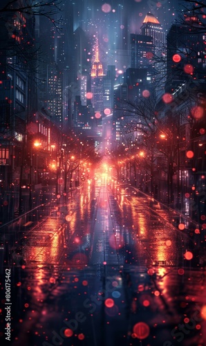 futuristic smart city with digital web network, future in cyberspace, technology sci-fi concept