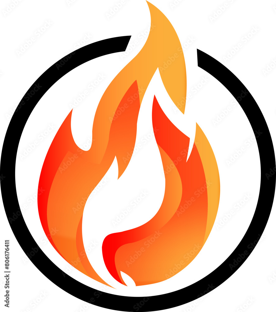 Web burning fire logo, simple icon Web burning fire logo, simple icon