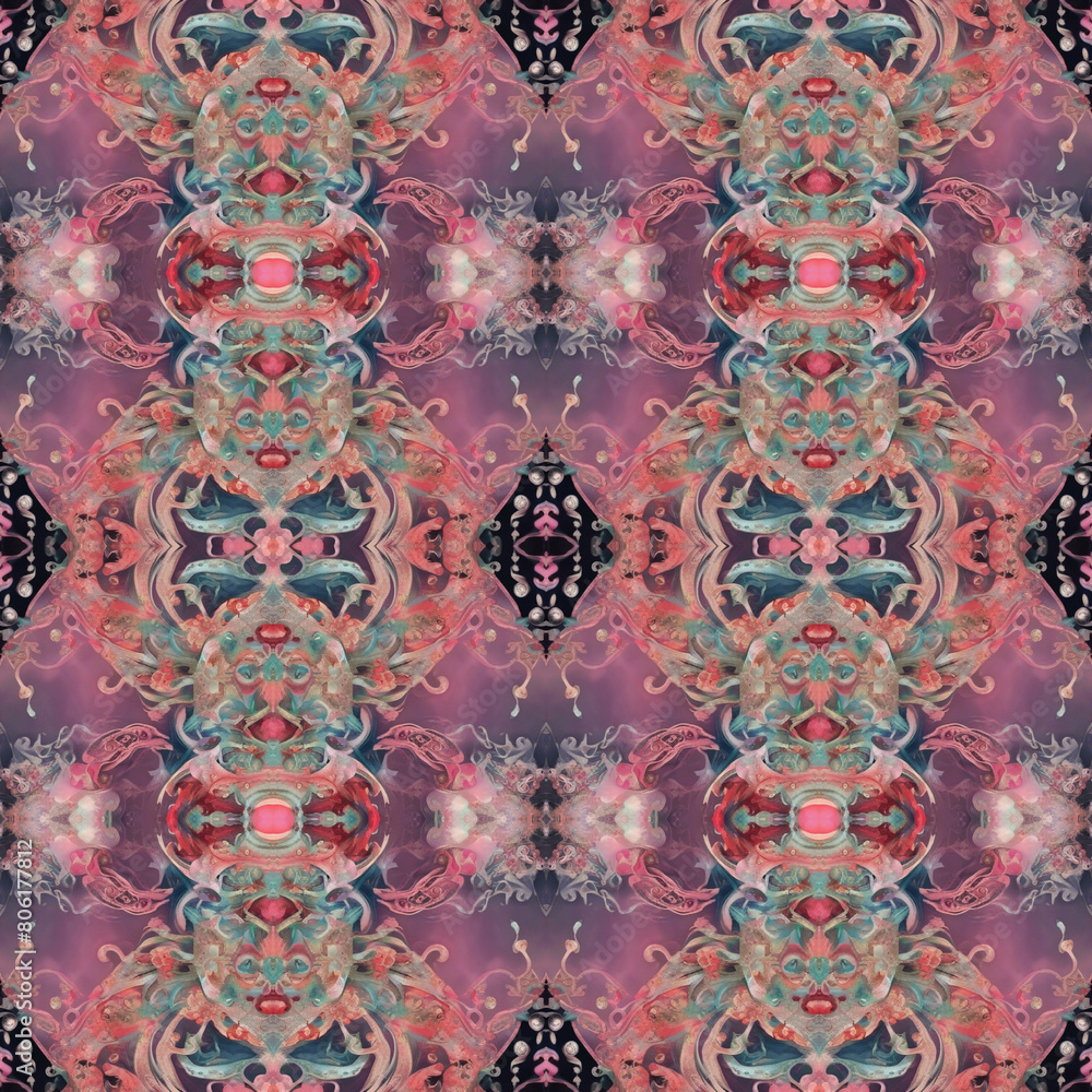 custom made wallpaper toronto digitalornament with crystals, seamless pattern, fashion print, decorative texture