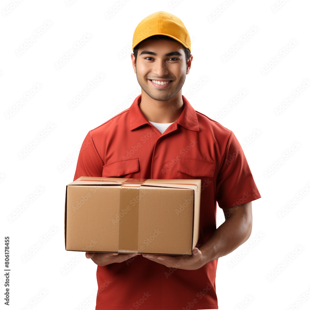 Delivery Man isolated on transparent background Delivery Man isolated on transparent background