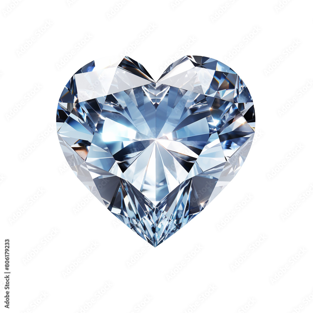 diamond in heart shape isolated on clean and clear white background diamond in heart shape isolated on clean and clear white background