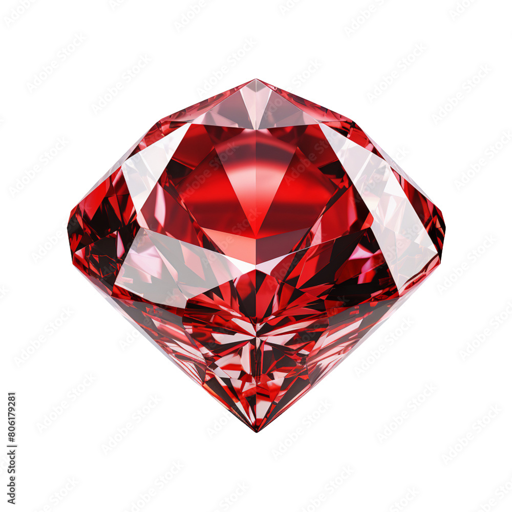 diamond on red isolated on transparent background diamond on red isolated on transparent background
