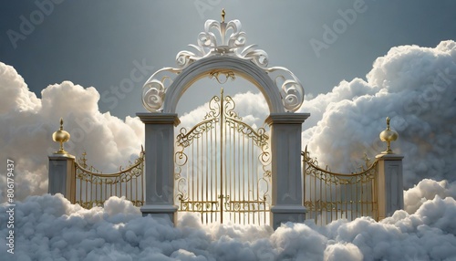 he Pearly Gates isolated on white background