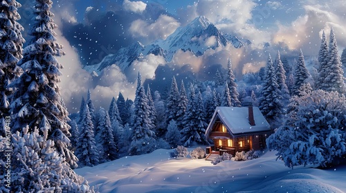 house in the snow