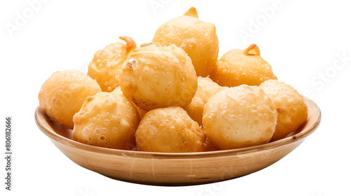 Panipuri indian favorite snack isolated on a white background