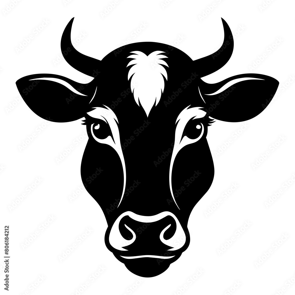 silhouette of a black and white cow silhouette of a black and white cow