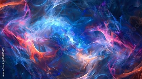 abstract background with blue mixed white smoke lines