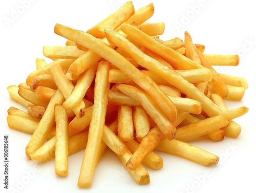 potato chips fries in white background