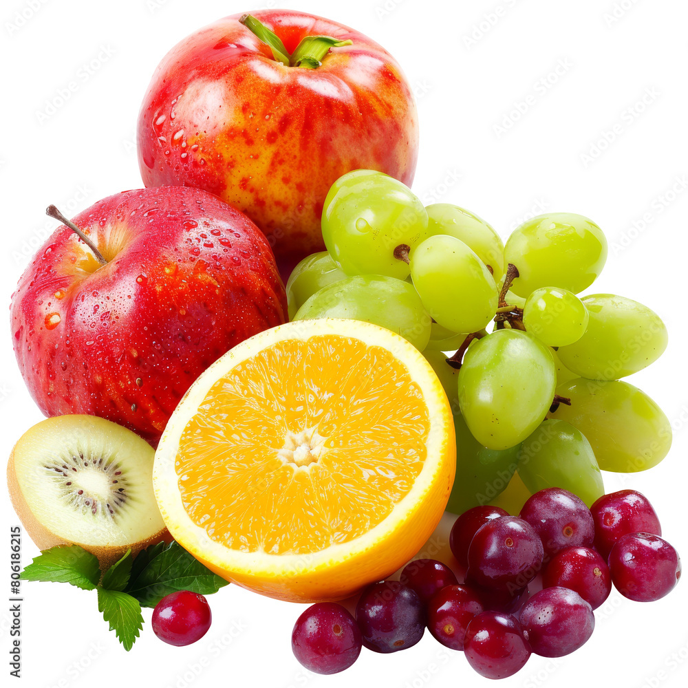 Pile of fresh Fruits, on transparent background Pile of fresh Fruits, on transparent background