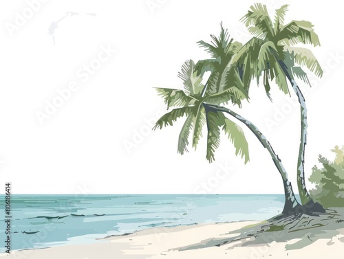 coconut tree in white background