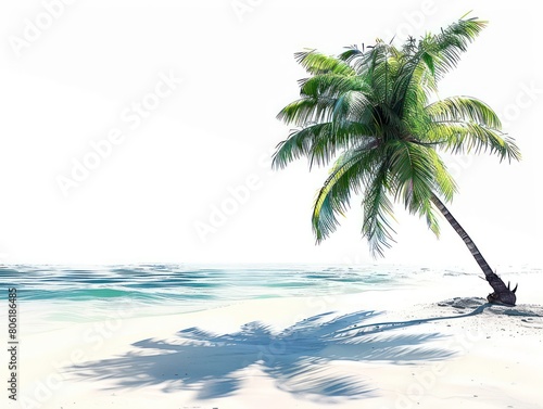 coconut tree in white background © BALLERY ART