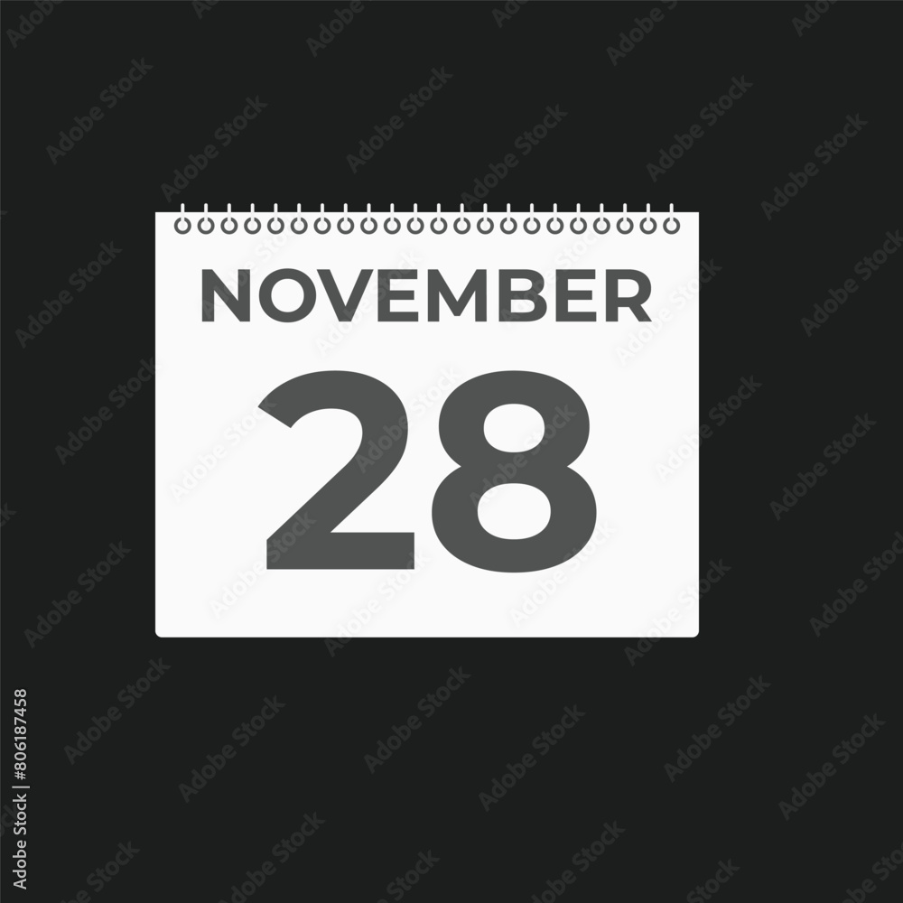 November 28 calendar reminder. 28 November daily calendar icon template. Calendar 28 November icon Design template. Vector illustration
November 28 calendar reminder. 28 November daily calendar icon template. Calendar 28 November icon Design template. Vector illustration
