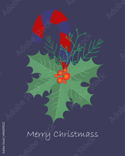 Vintage Merry Christmas And Happy New Year background set. Berries, sprigs and leaves stylish vector illustration on winter greeting card. Good for cards, posters and banner design collection
Форматы 