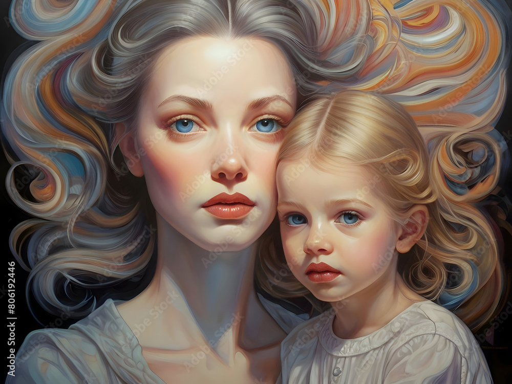 Mother and Child Love Surreal Illustration Art
Mother and Child Love Surreal Illustration Art