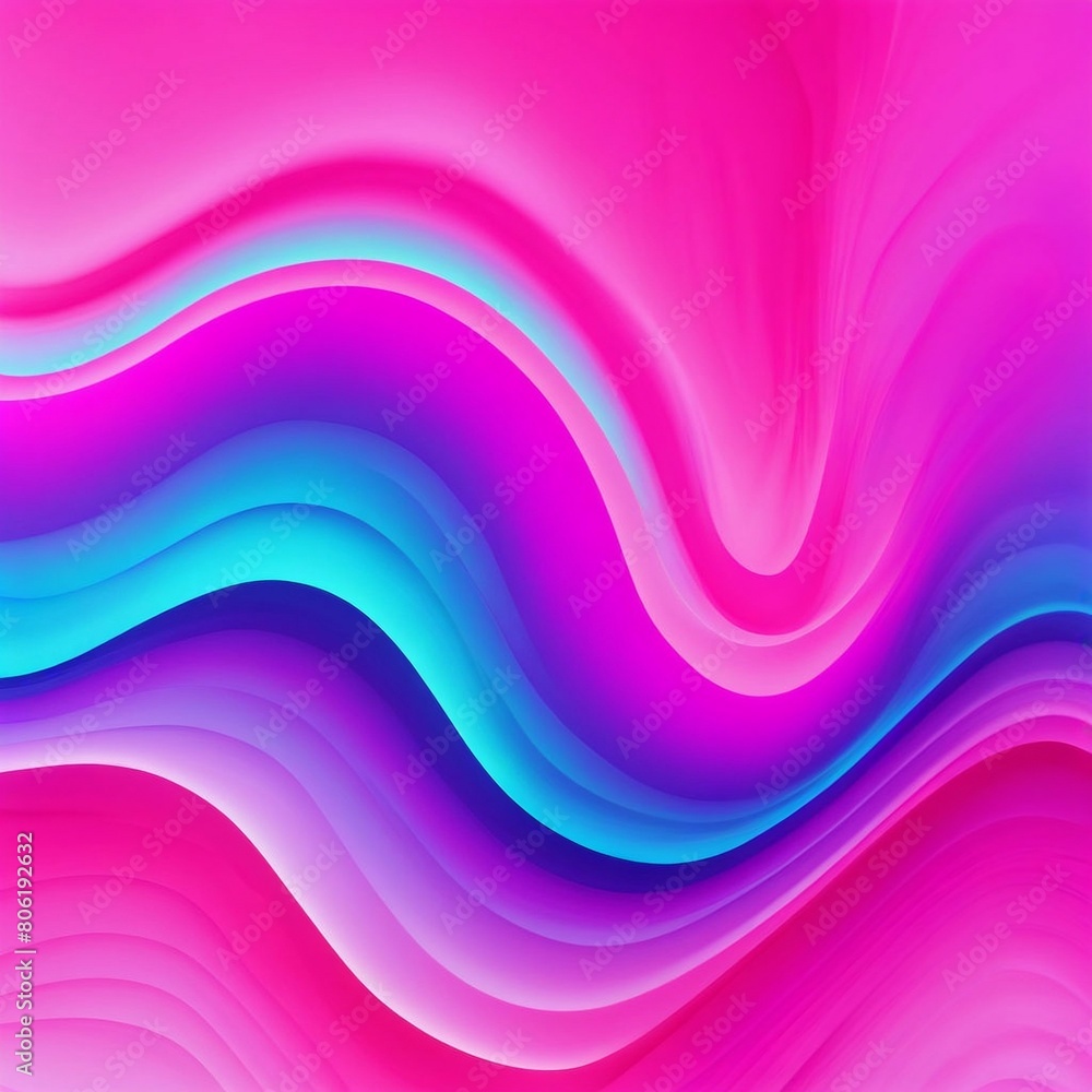 Holographic gradient neon wave shape liquid with various pink and blue colors Holographic gradient neon wave shape liquid with various pink and blue colors