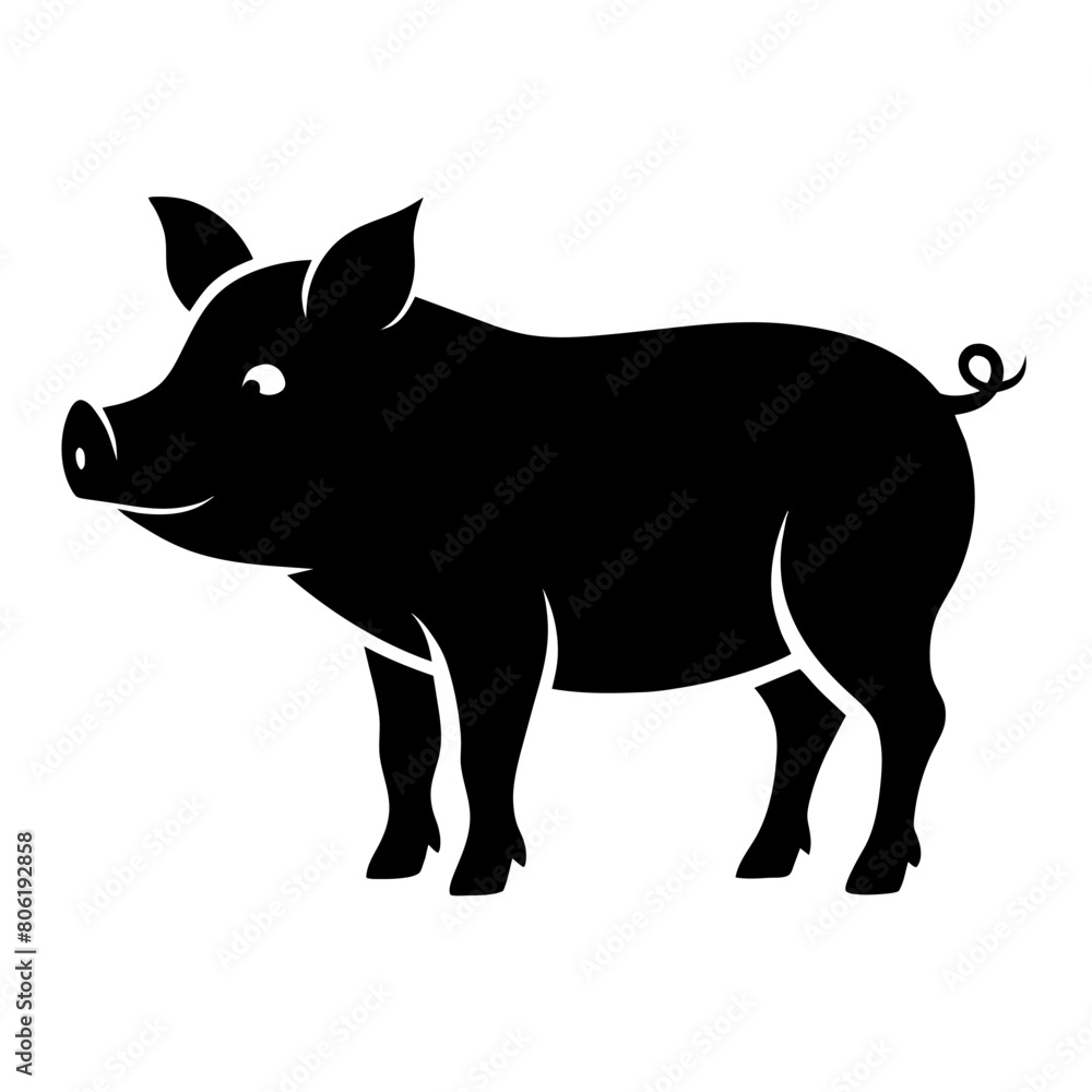 silhouette of a wild boar illustration