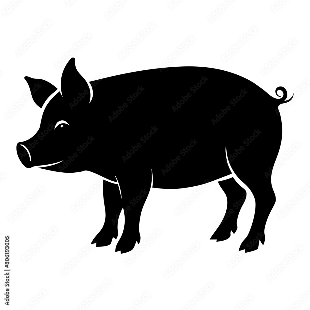 Fototapeta premium silhouette of a wild boar illustration