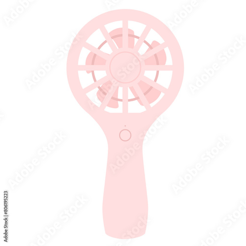 夏の熱中症対策に使えるハンディファンのイラスト素材　ベクター