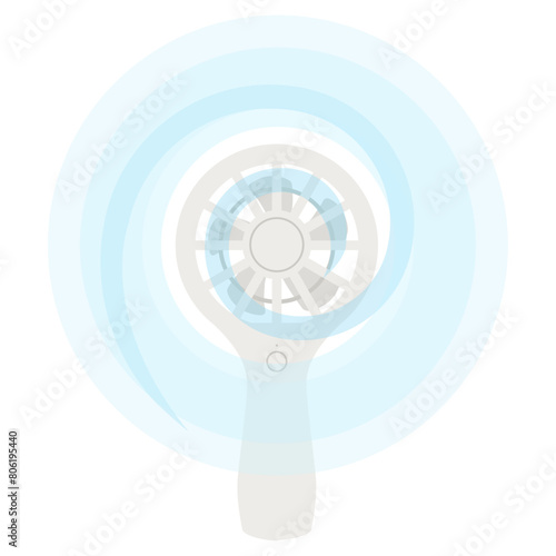 夏の熱中症対策に使えるハンディファンのイラスト素材　ベクター