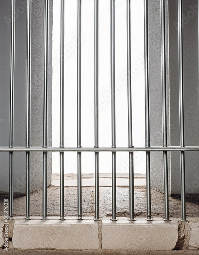 barreaux de prison en ia, fond blanc photo
