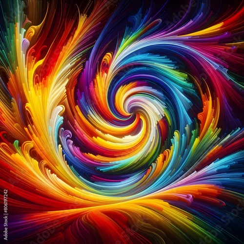 A colorful depiction of a spectrum spiral