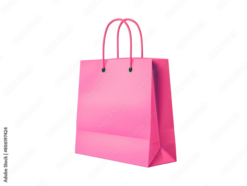 pink paper shopping bag, PNG file of isolated cut-out object on transparent background, mockup template for the design, Shopping sale delivery concept pink paper shopping bag, PNG file of isolated cut-out object on transparent background, mockup template for the design, Shopping sale delivery concept