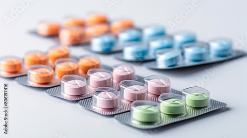 pill tab packaging, the pills are colored smiley