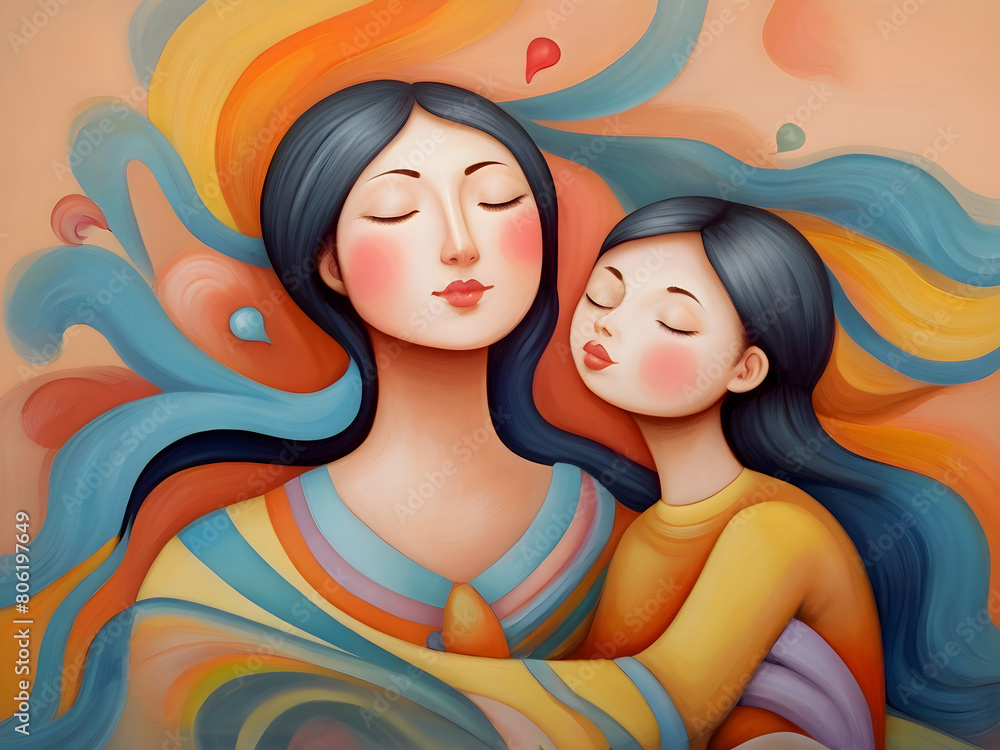 Mother and Child Love Surreal Illustration Art
Mother and Child Love Surreal Illustration Art