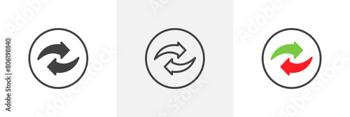 Interchange Icon Set. Role Reversal Vector Symbol.