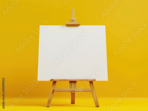 large easel with blank canvas ready for painting
