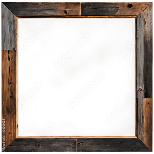 A decorative wall mirror framed with reclaimed barn wood Transparent Background Images 