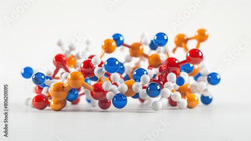 research chemistry, materials science, molecular structure on white background