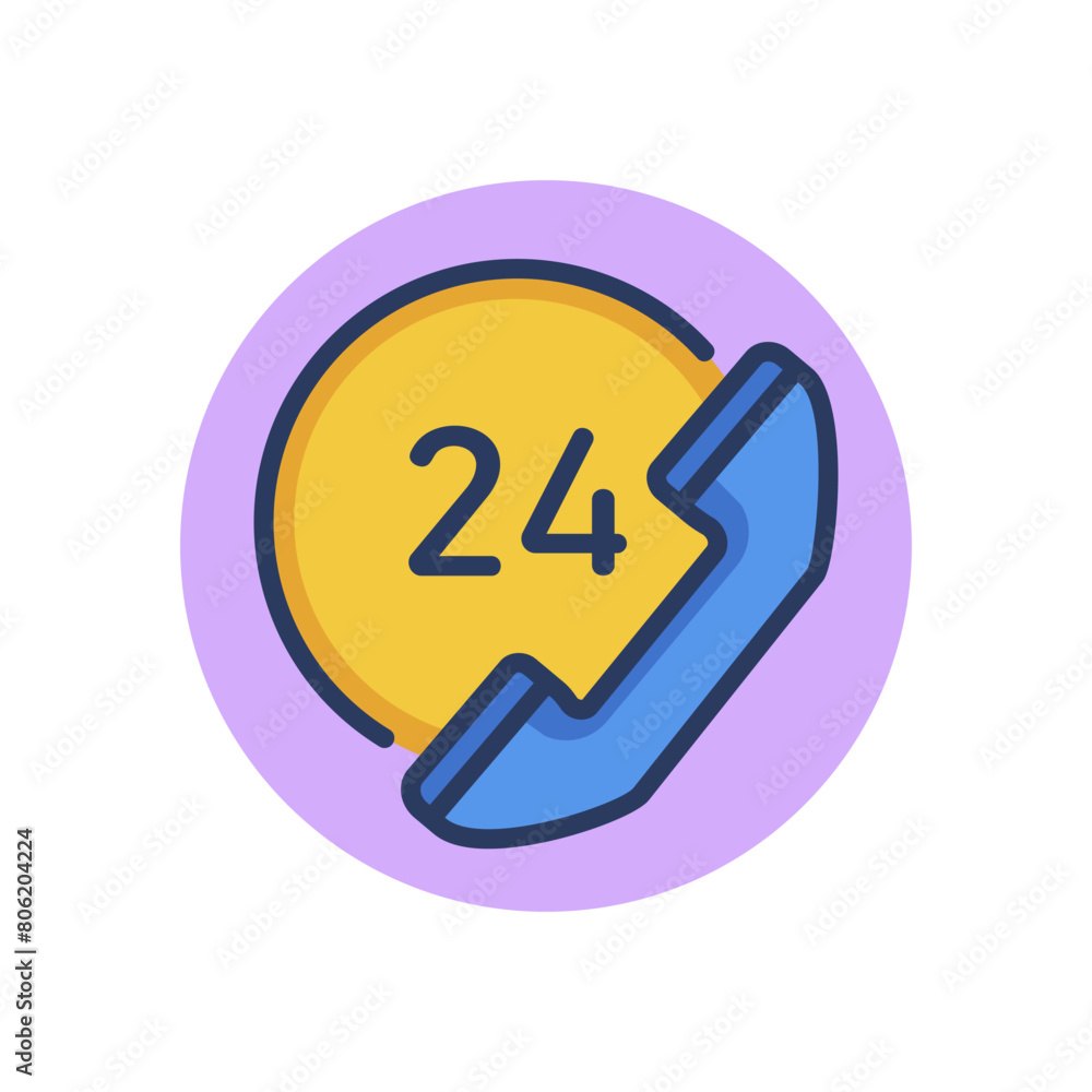 Around the clock support service line icon. Day and night, always open, telephone outline sign. Service, call center, helpline concept. Vector illustration, symbol element for web design Around the clock support service line icon. Day and night, always open, telephone outline sign. Service, call center, helpline concept. Vector illustration, symbol element for web design
