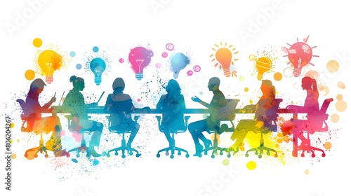 a company  team meeting, ideas sharing among colleagues with different perspectives. diversity inclusion, problem-solving and innovation