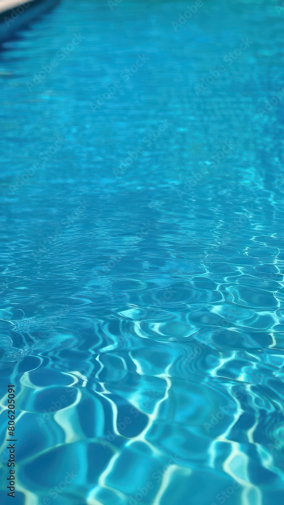 Close view of clear beautiful blue flowing water in swimming pool. Slow motion vertical video. Water surface. Travel and vacation concept. Summer Close view of clear beautiful blue flowing water in swimming pool. Slow motion vertical video. Water surface. Travel and vacation concept. Summer