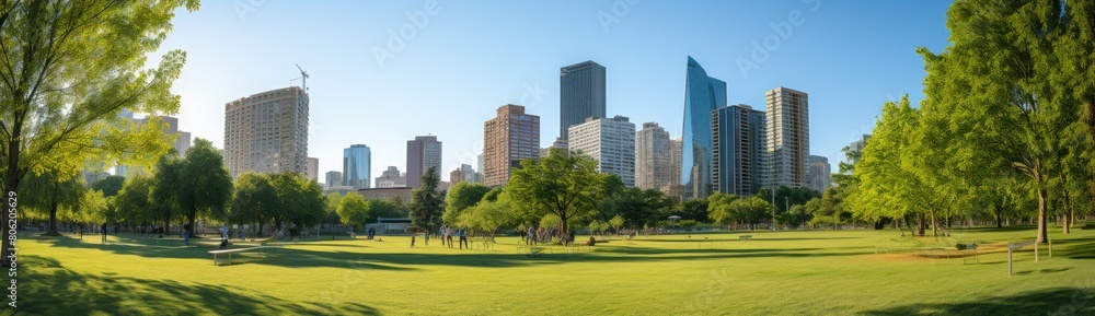 Urban Oasis: Panoramic View of Central City Park, a Tranquil Haven Amidst Bustling Streets Urban Oasis: Panoramic View of Central City Park, a Tranquil Haven Amidst Bustling Streets