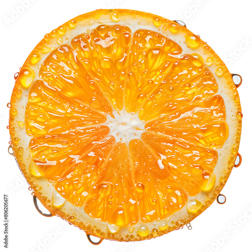 fresh orange slice isolated on transparent background Generative Ai. photo