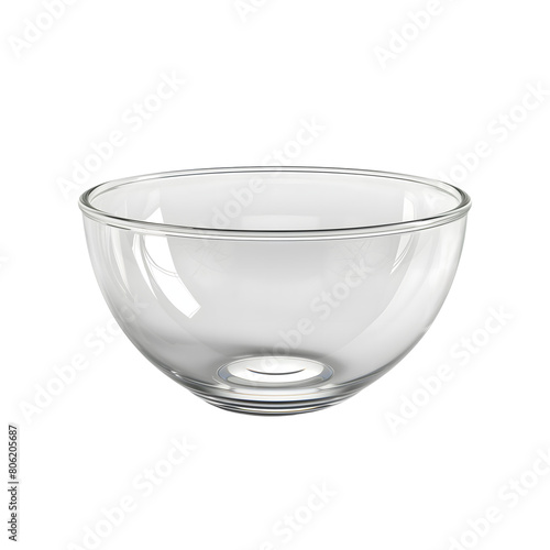 Glass bowl Closeup isolated on transparent background Generative Ai.